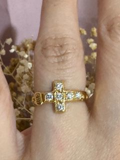 14k YG Diamond Rosary Ring