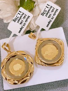 18K Japan Gold medal pendant