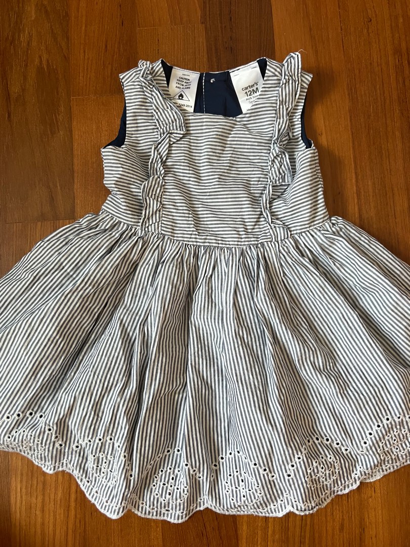 Carter's blue and white striped best sale dress
