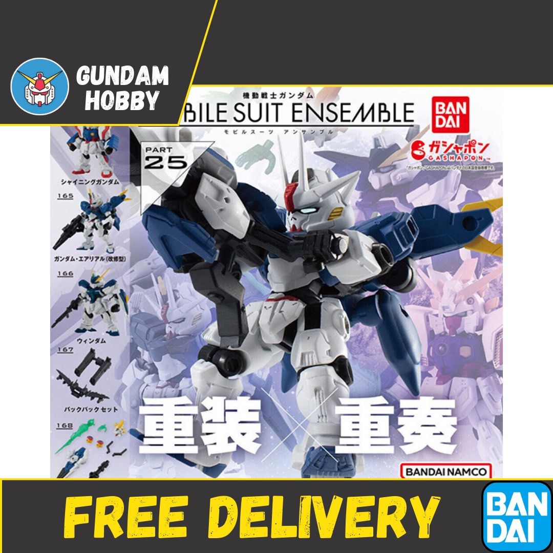 ⭐️ <MSE 25> Mobile Suit Ensemble Series 05 Part 25 - Shining Gundam Gundam Aerial Rebuild / Gundam Windam (Set of 5) MSE25 Bandai Gachapon Gashapon (Category: Designer & Blind Box Toys) located in Singapore. Submitted by gundamhobby (Listing ID 1257727582, Image 1). Description: Mobile Suit Ensemble Series 25 (Set of 5) • 164 : Shining Gundam • 165 : Gundam Aerial Rebuild • 166 : Windam • 167 : Windam Striker Pack • 168 : Equipment Set for Wave 2