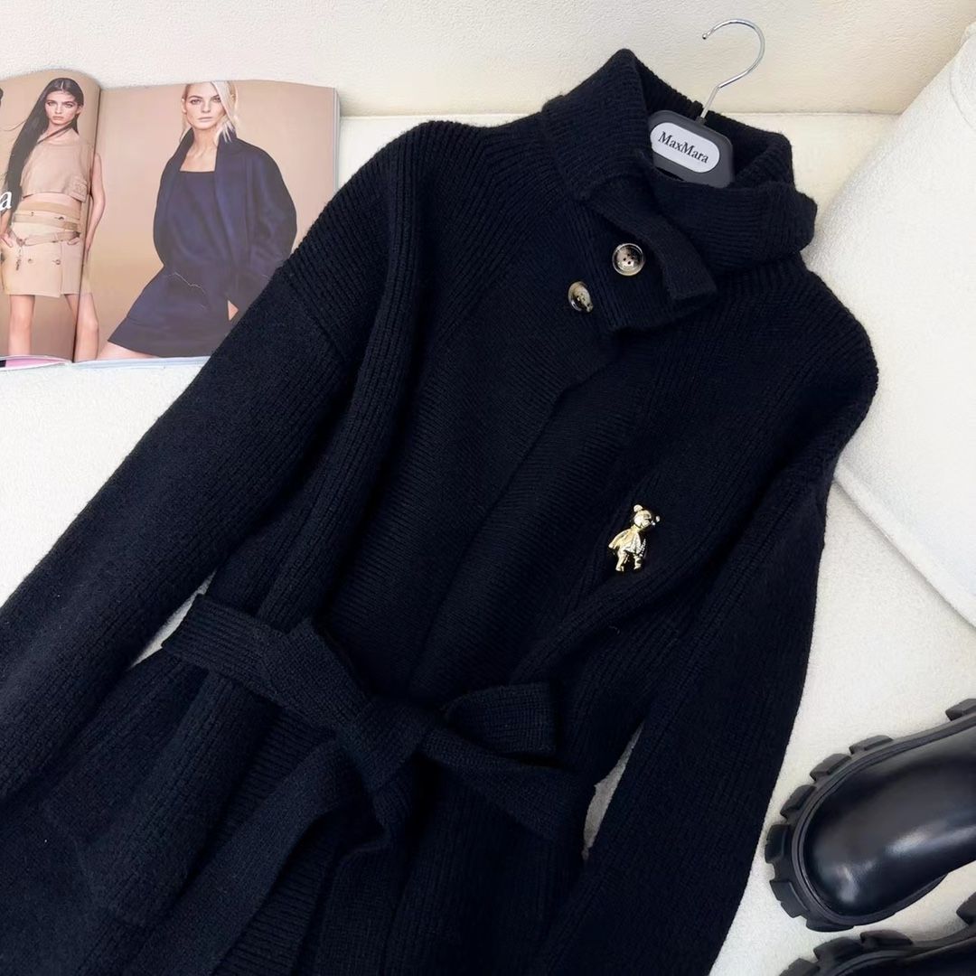Authentic maxmara Casual Silhouette Long Wool Coat Women s
