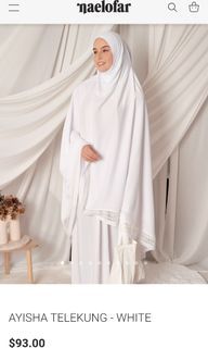 Ayisha Telekung in White