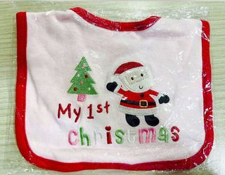 B B口水肩 全新 My 1st Christmas baby bibs 聖誕禮物