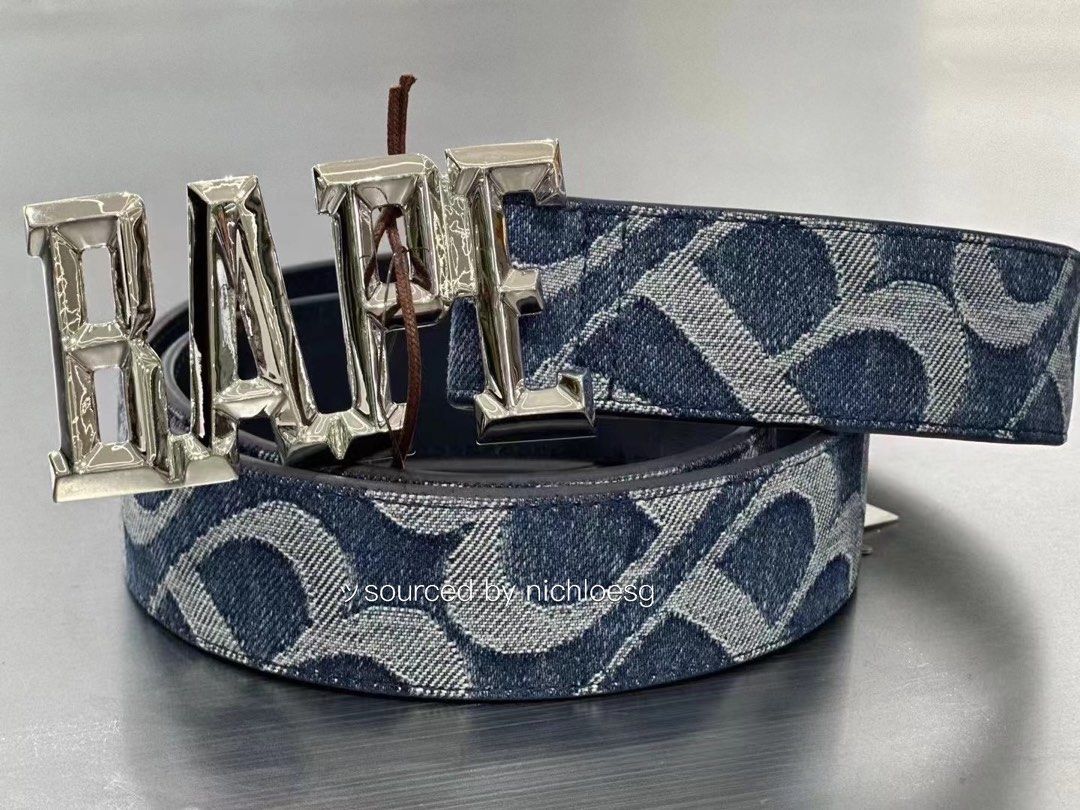 BAPE DENIM MONOGRAM BELT