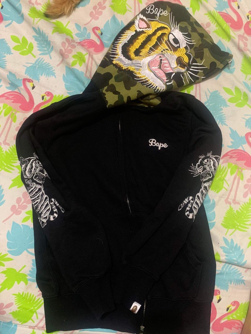 Bape tiger embroidery full zip hoodie hot sale