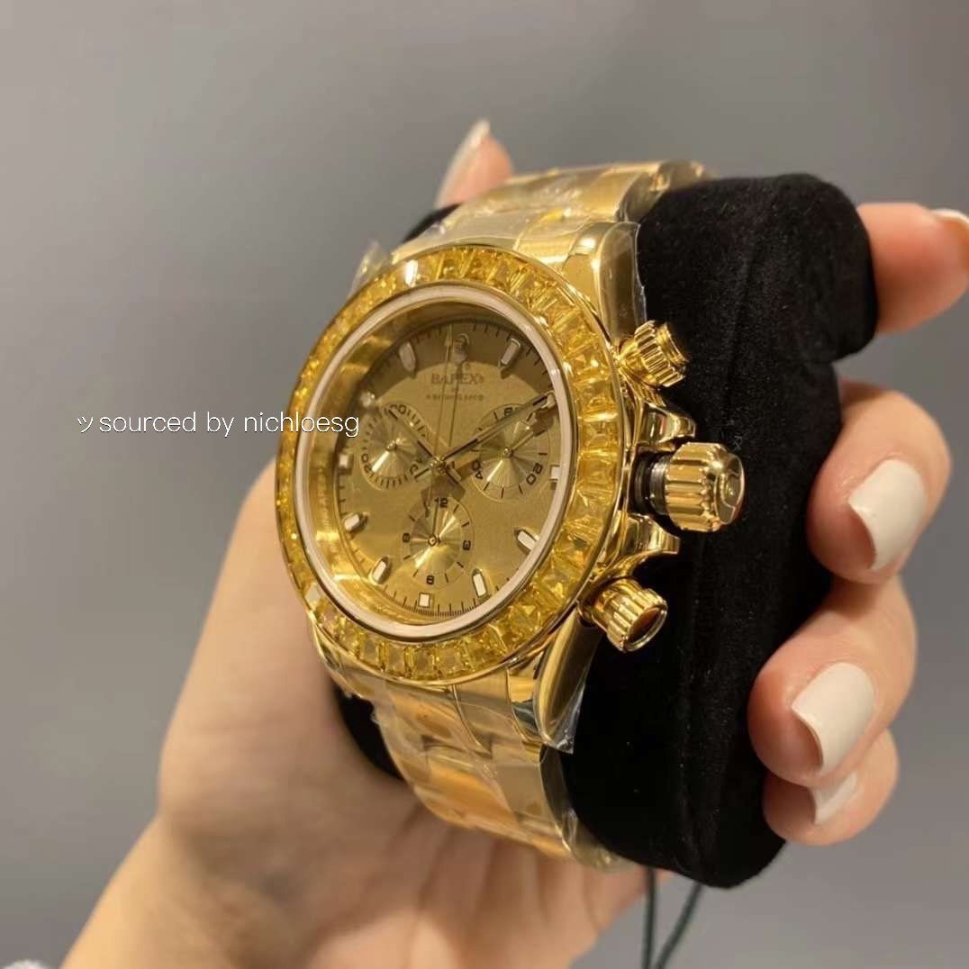 TYPE 4 BAPEX CRYSTAL STONE GLD M 0 BAPEX A Luxury, GOLD, 40mm