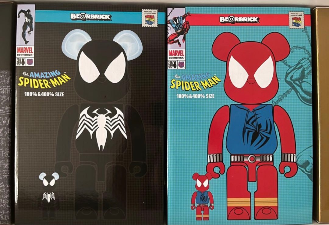 Bearbrick 400% 100% SCARLET SPIDER + BLACK COSTUME 猩紅色蜘蛛俠