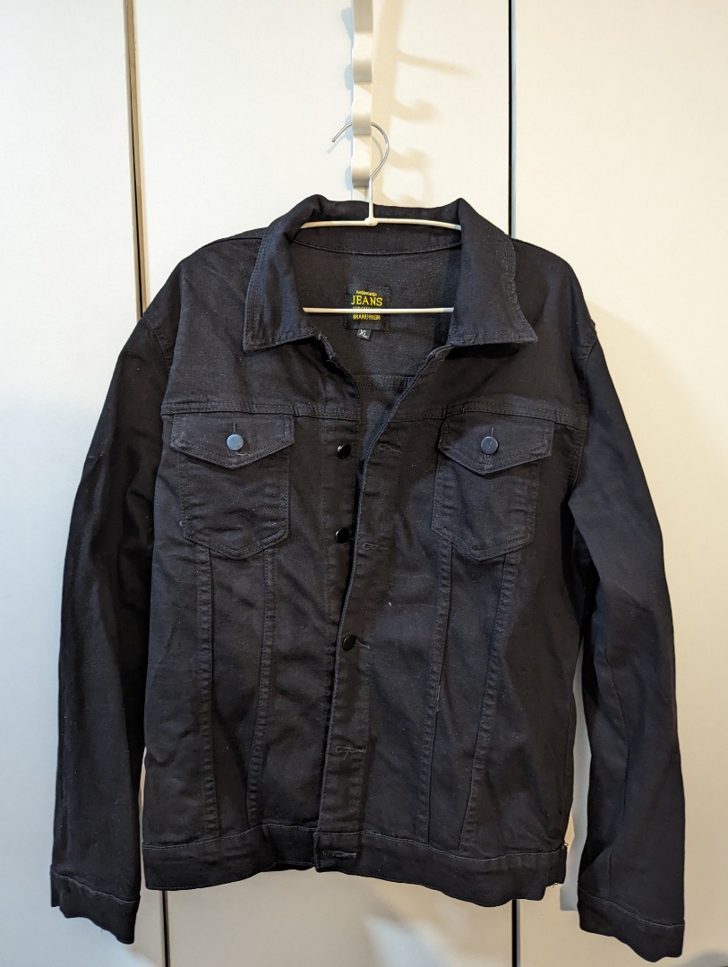 Black Denim Jacket (XL), Men's Fashion, Coats, Jackets and Outerwear on