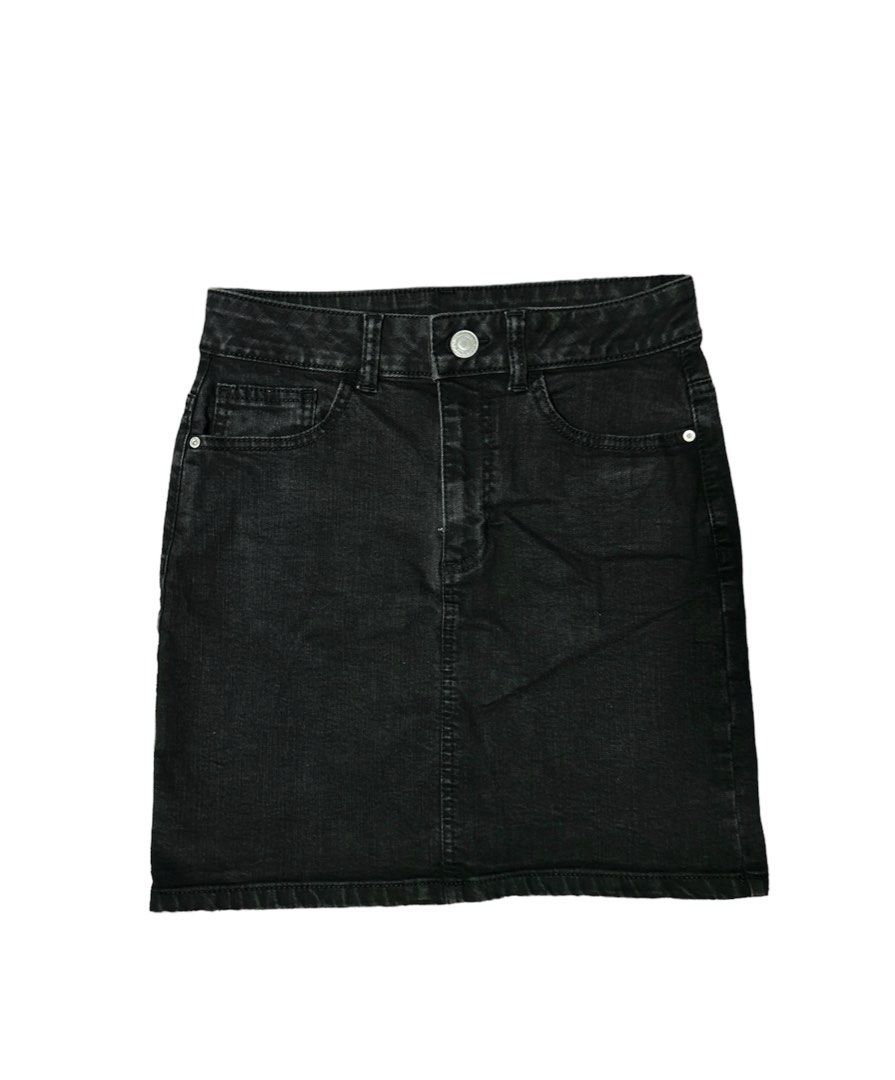 Black denim top skirt size 12