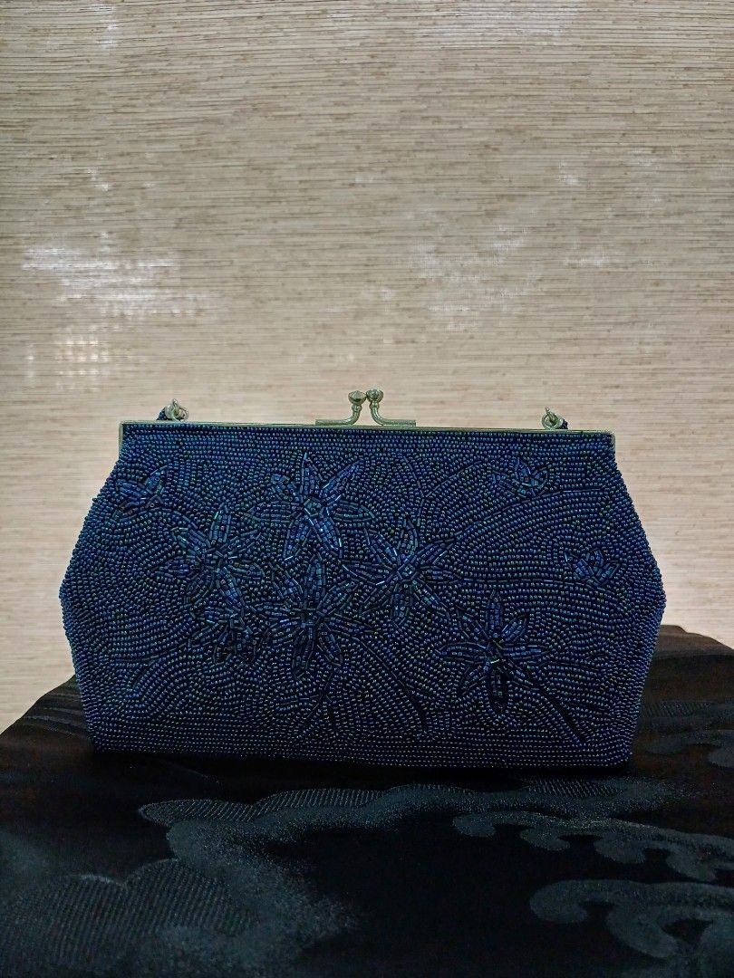 Blue Glitter Evening Clutch Bag Formal Banquet Clip Purse - Temu