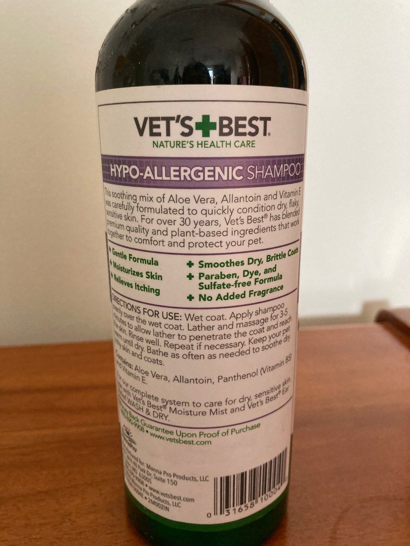 Vet's best hypoallergenic shampoo with outlet aloe vera