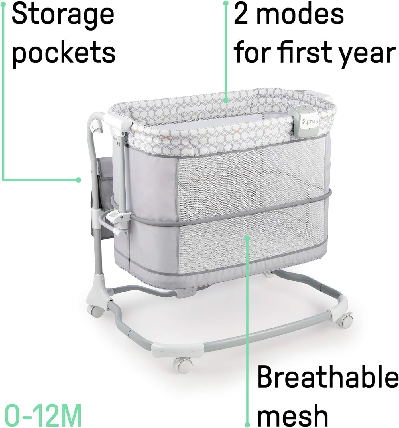 Bright Starts BS10197 Bright Starts Dream Grow Bedside Bassinet Dalton Babies Kids Baby Nursery Kids Furniture Cots Cribs on Carousell