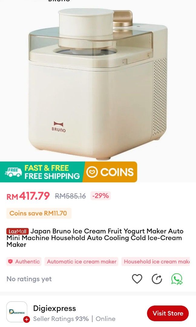 Bruno ice clearance cream maker review