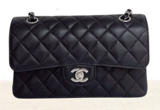 Chanel Classic Flap bag 23cm 黑銀荔枝牛皮