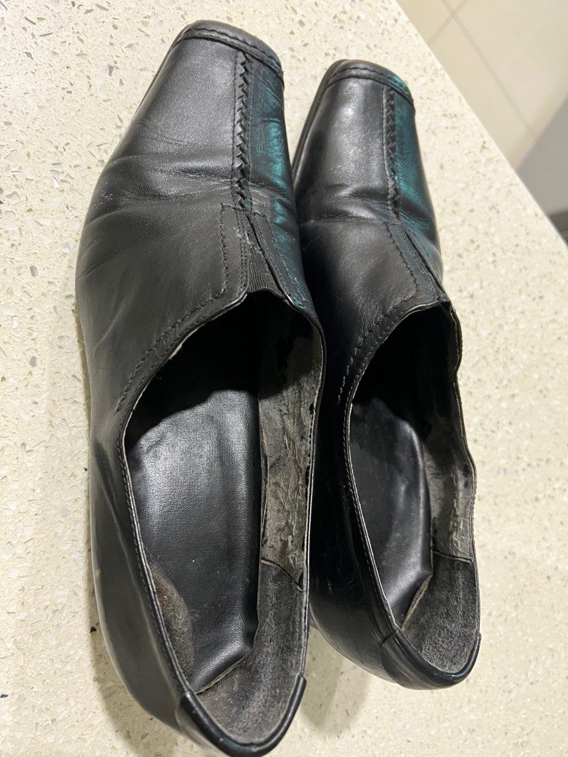 Clarks black wedges online