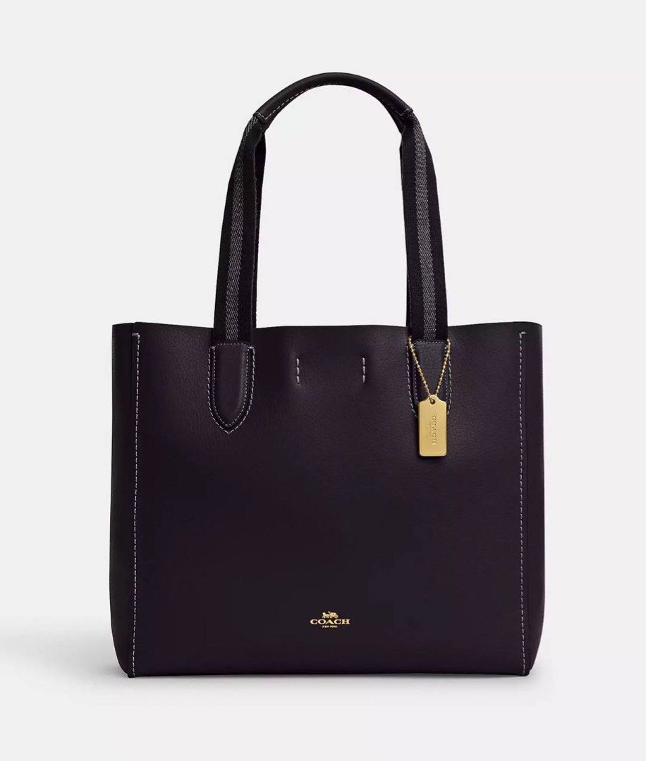 Coach Derby Tote in Metallic Black Oxblood Luxury Bags Wallets on Carousell