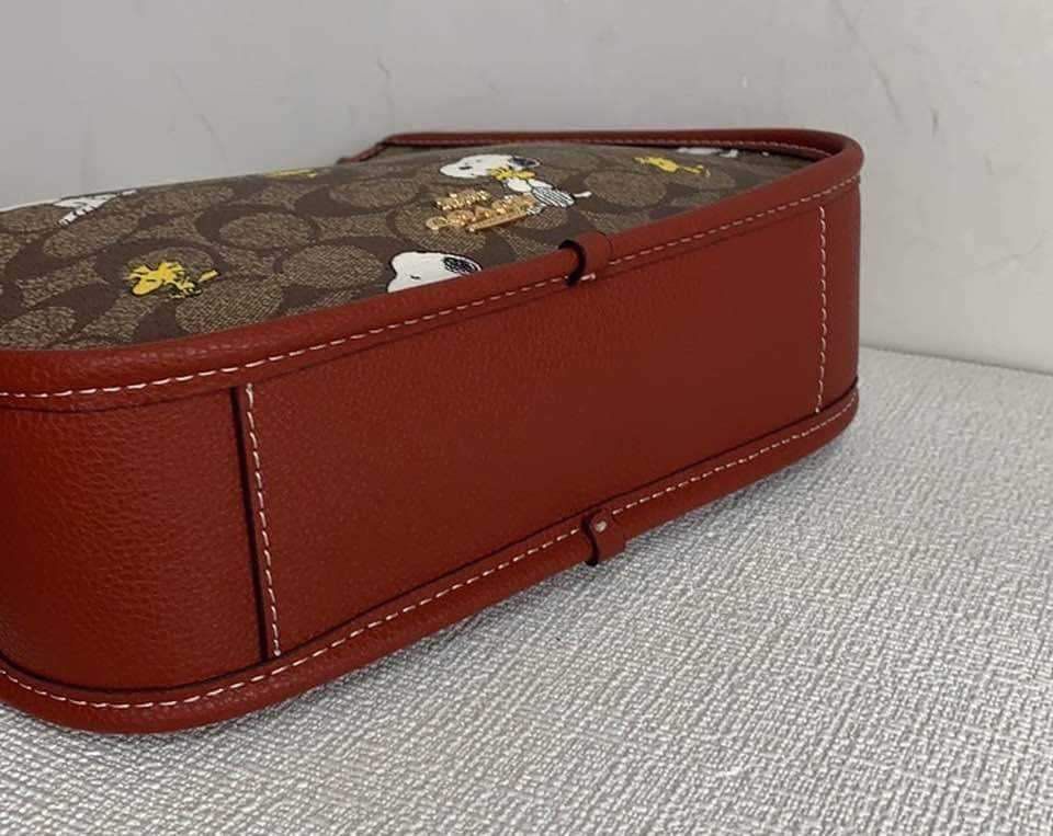 Coach X Peanuts Dempsey File Bag In Signature Canvas With Snoopy