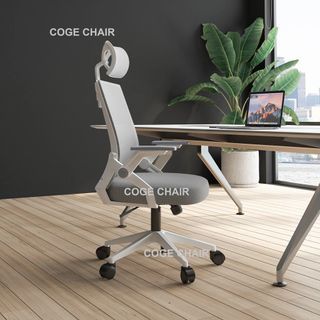 Coge white and grey swivel office chair
