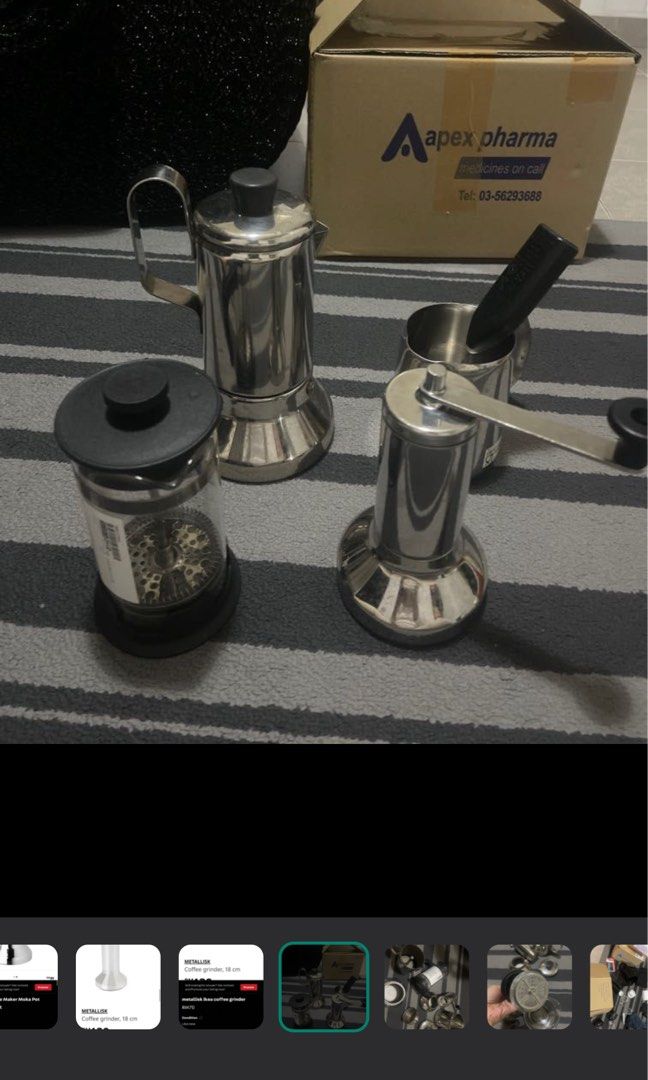 combo ikea moka pot coffee grinder, TV & Home Appliances, Kitchen