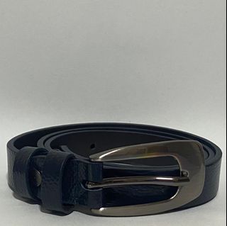 Dark Blue Leather Belt - Custom Made BKK Thailand