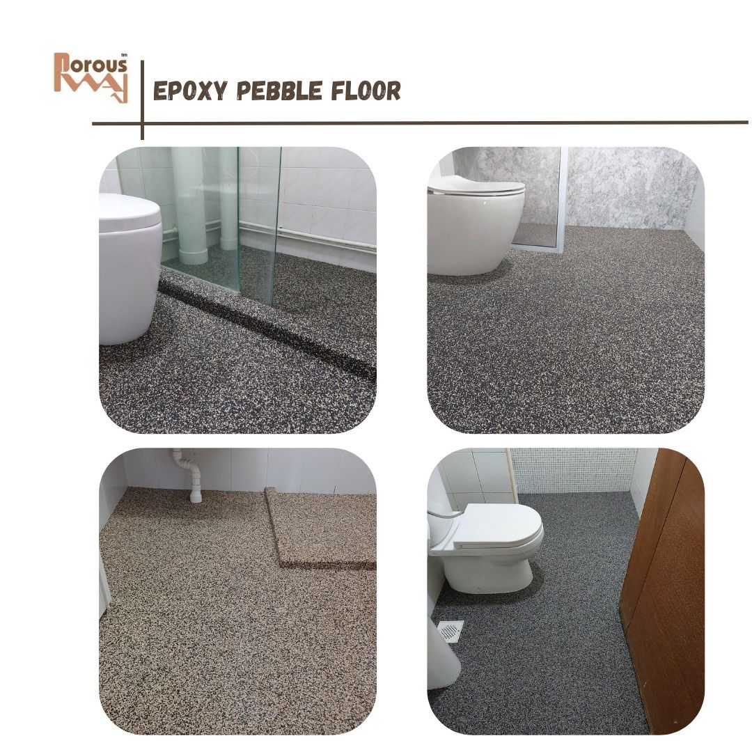 Epoxy Pebble flooring HDB Toilet BTO Toilet Condo Toilet