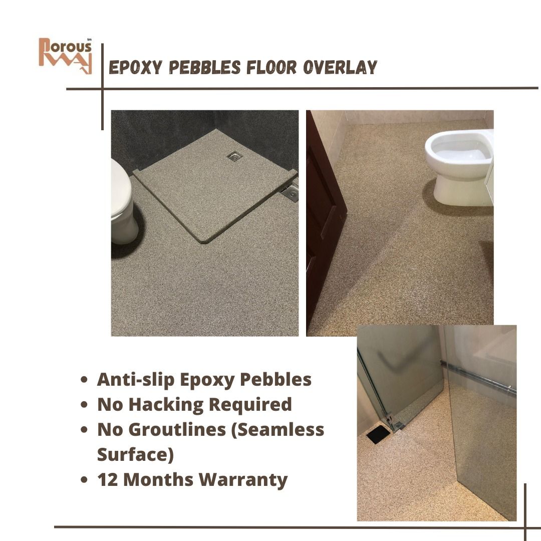 Epoxy Pebble flooring HDB Toilet BTO Toilet Condo Toilet