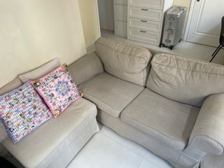 Fabric sofa + stool