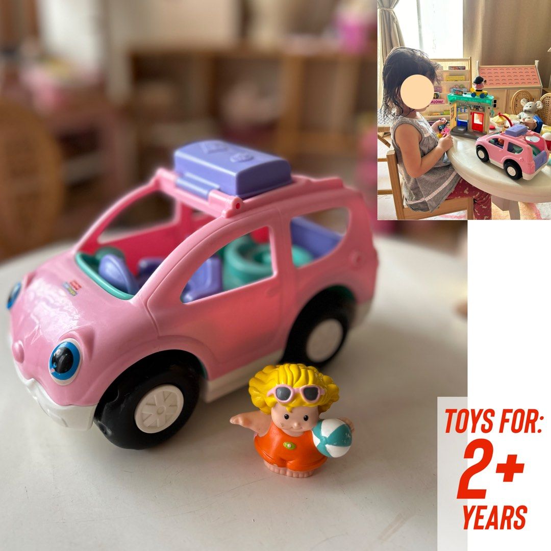 Little people pink car sale