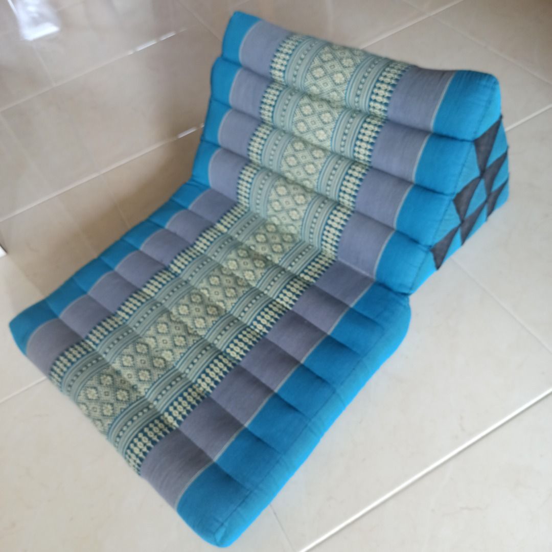 Floor Seat Cushion with Triangular Back Support, Furniture & Home ...