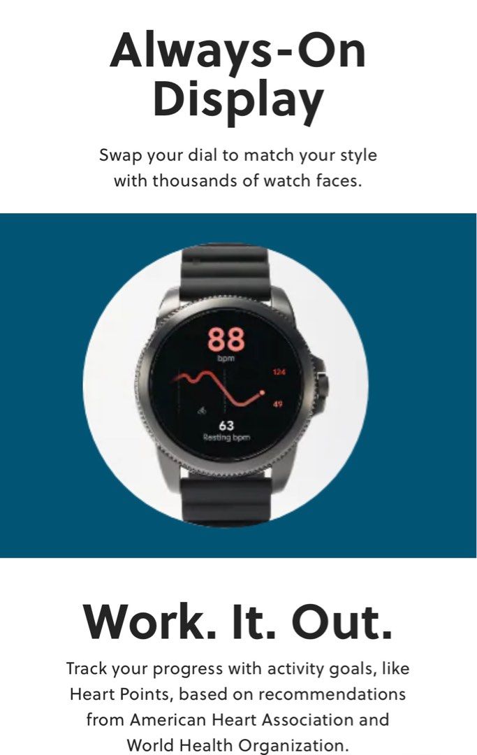 Heart points store fossil watch