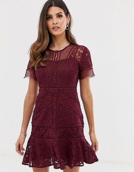 french connection chante lace midi dress FRENCH CONNECTION Chante Lace Mix Dress