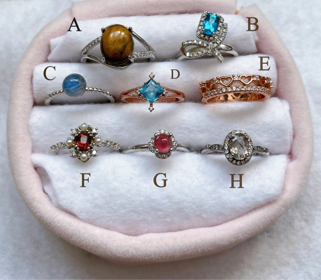 Gemstone crystal rings in 925 silver Women s Fashion Jewelry