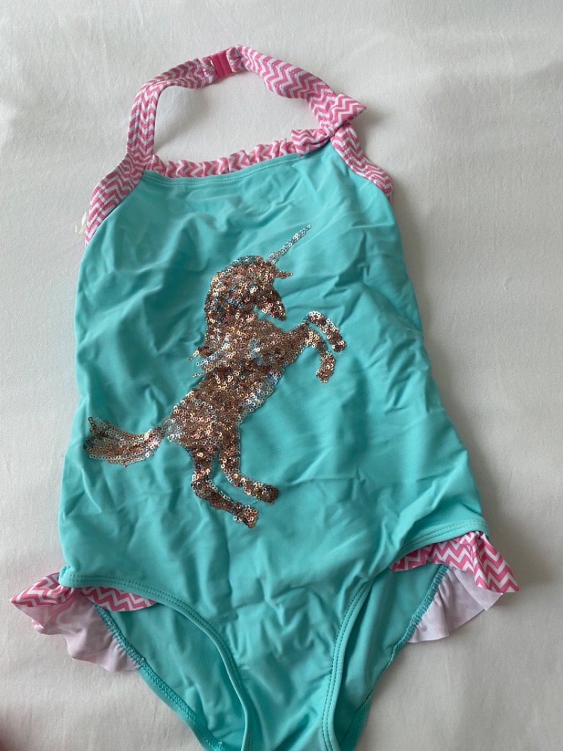 Girl s Swim Wear Monsoon Turquoise Unicorn Swimsuit and Speedo