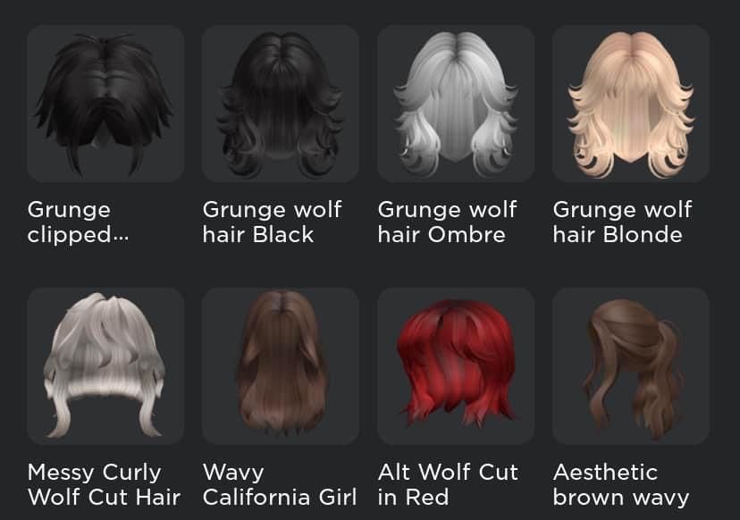 Lush Wavy Grunge wolf hair Black - Roblox em 2023