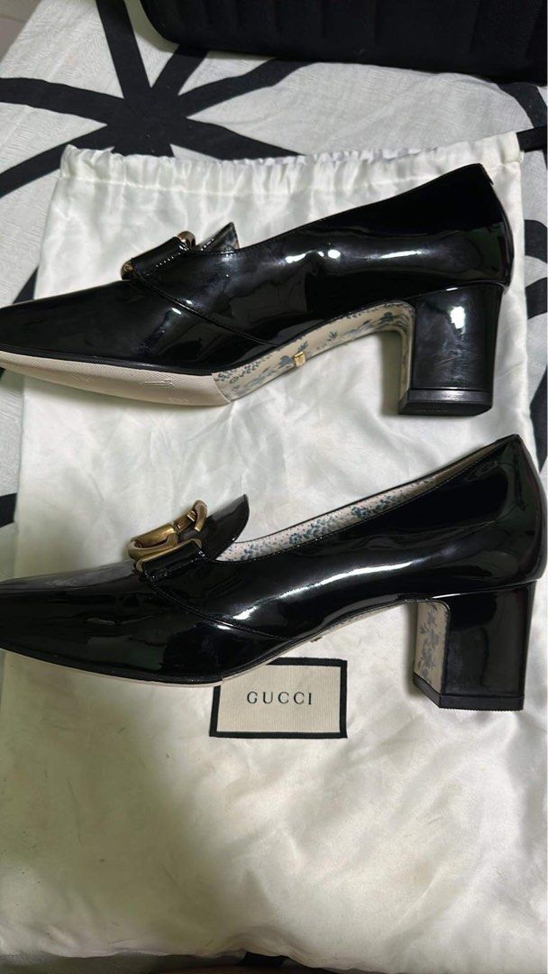 Gucci marmont mid heel loafers hotsell