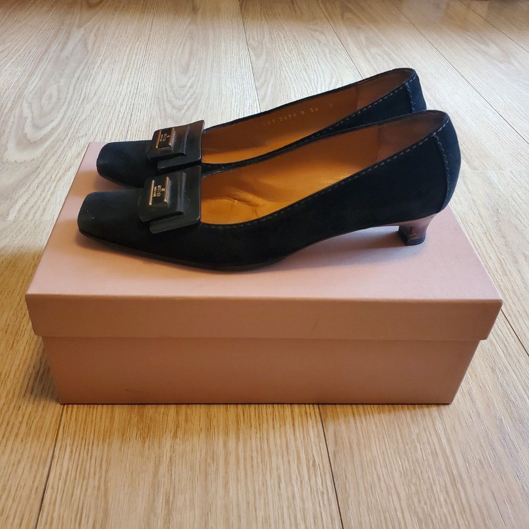 Gucci black suede clearance pumps
