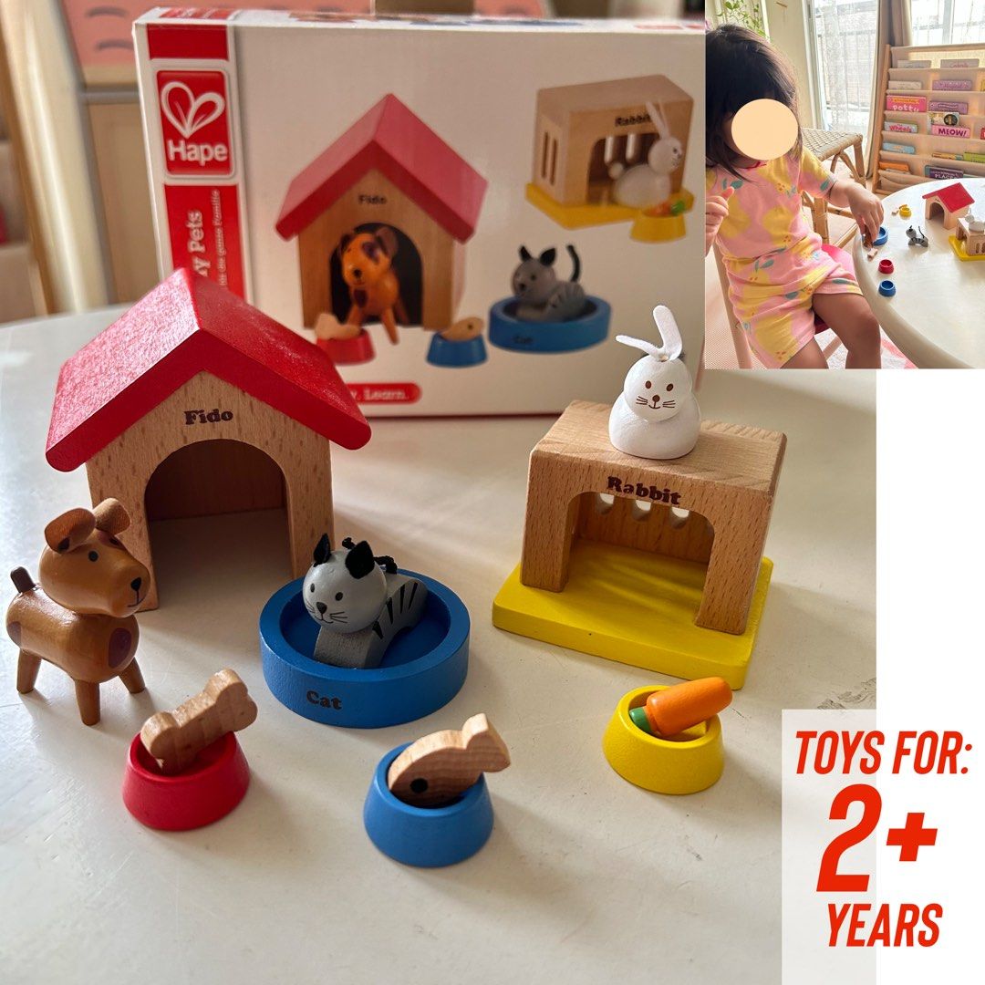 Hape family pets wooden doll house animals top