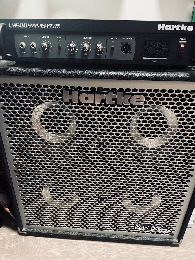 HARTKE BASS AMP HEAD LH500 + HYDRIVE410 bass cab 全套, 興趣及遊戲 