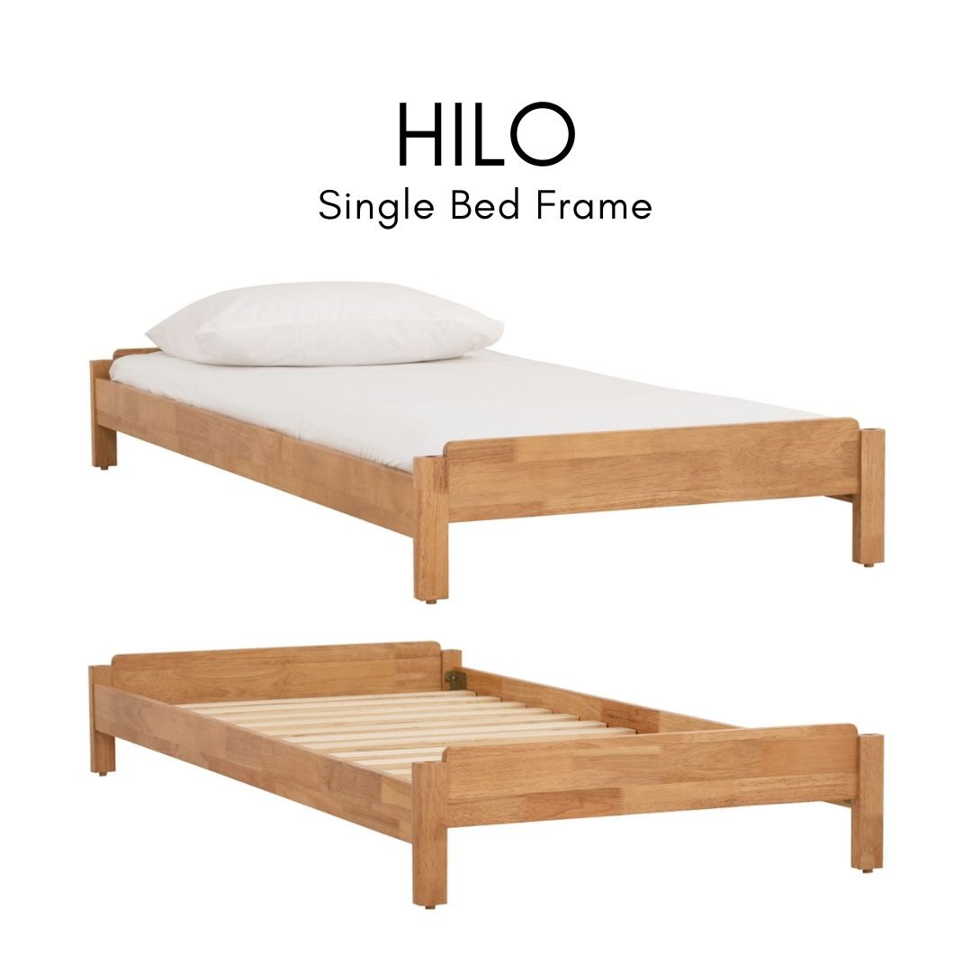 HILO Single Bed Frame (Solid Oak) Free delivery, Furniture & Home