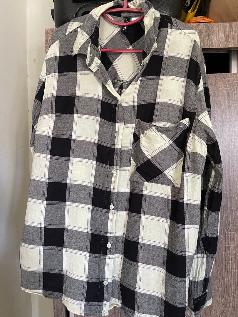 H&m divided plaid shirt top