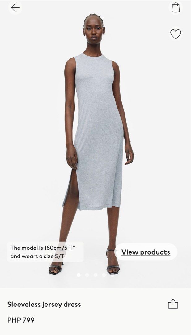 H&m sleeveless jersey dress top