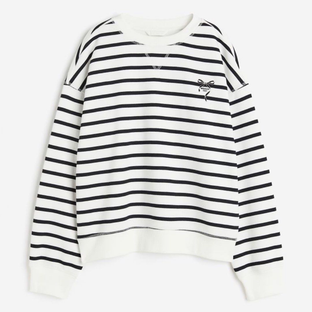 H M Striped Sweatshirt Women s Fashion Tops Longsleeves on