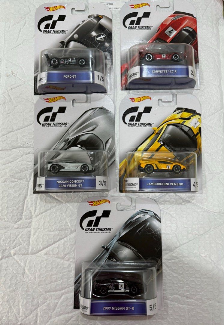 Hot Wheels GRAN TURISMO Lot Set x5 Ford GT Corvette C7.R Nissan GT-R  Lamborghini