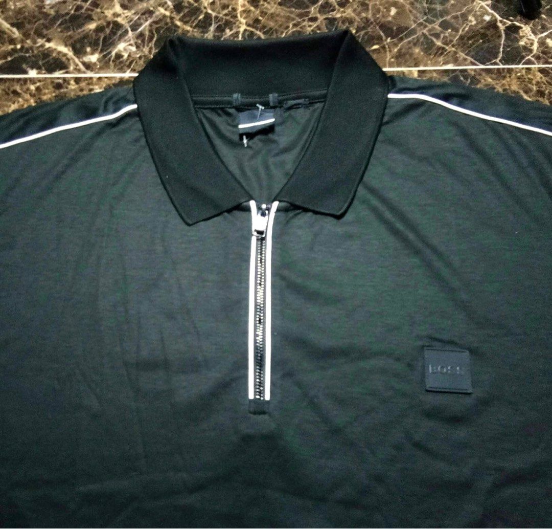 HUGO BOSS BLACK ZIPPER POLO TSHIRT BIG SIZE 3XL PIT 29 Men s