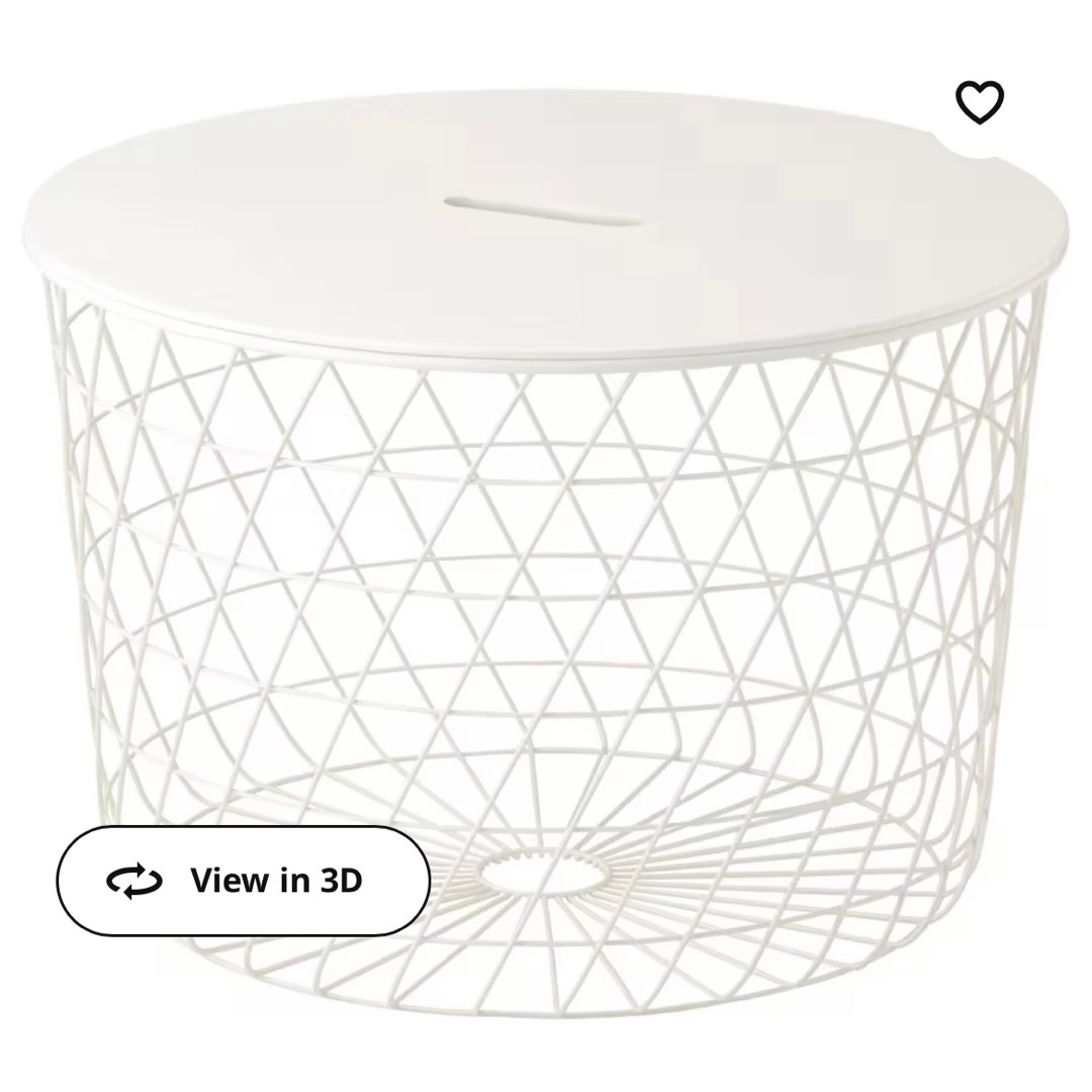 IKEA Coffee Table storage table white table 61cm, Furniture & Home