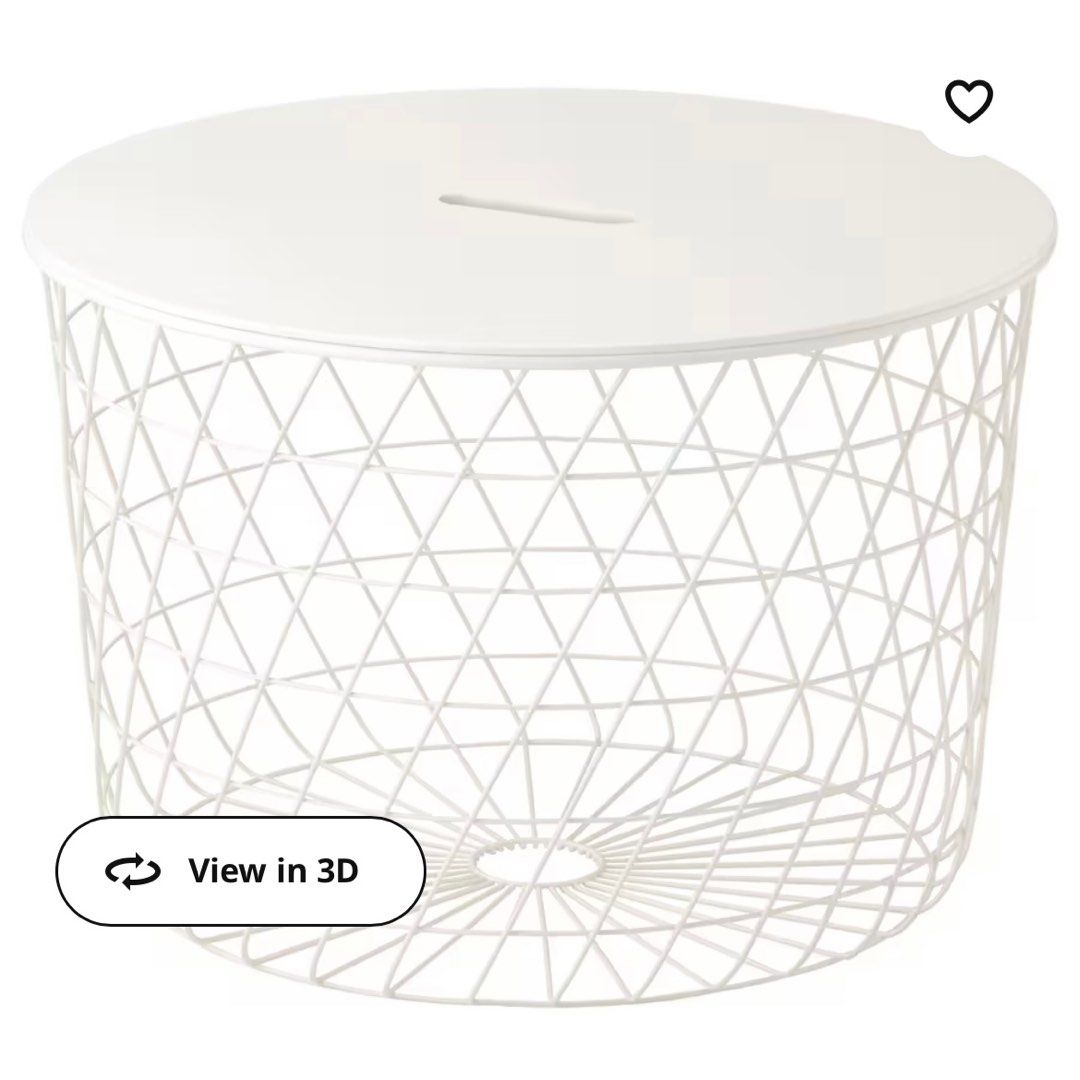 IKEA Coffee Table storage table white table 61cm, Furniture & Home