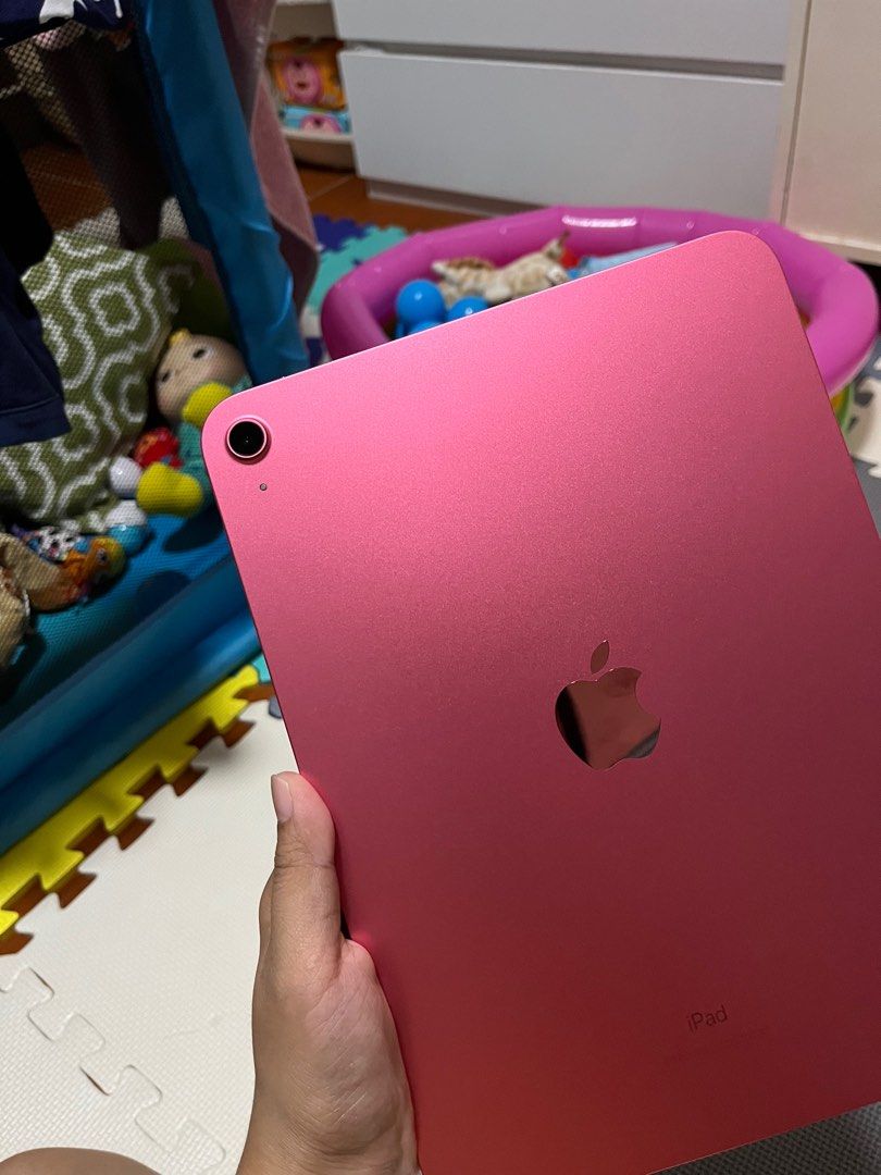 iPad 10th gen (Category: iPad) located in Manila. Submitted by ntccabebe40639 (Listing ID 1269384829, Image 1). Description: Ipad 10th gen pink 64gb (wifi) Under warranty until Aug 2024 - bought last Aug 30 sa beyond the box Complete set!!! With charger. Inclusions: Case worth 500 Goojodoq pen worth 600 With tempered glass With box and receipt po 💕.