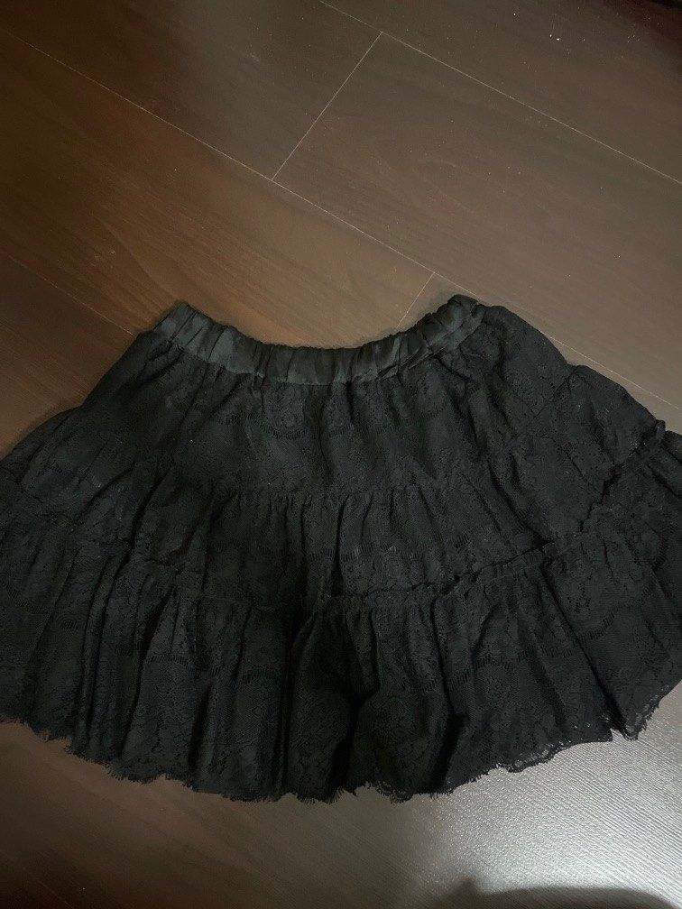 Black ruffle skirt japanese new arrivals