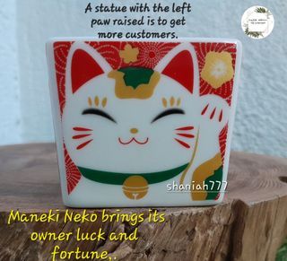 Japanese Lucky Cat ,Daruma and Rabbit Design MINI Square Ceramic Yunomi Cup  Rare