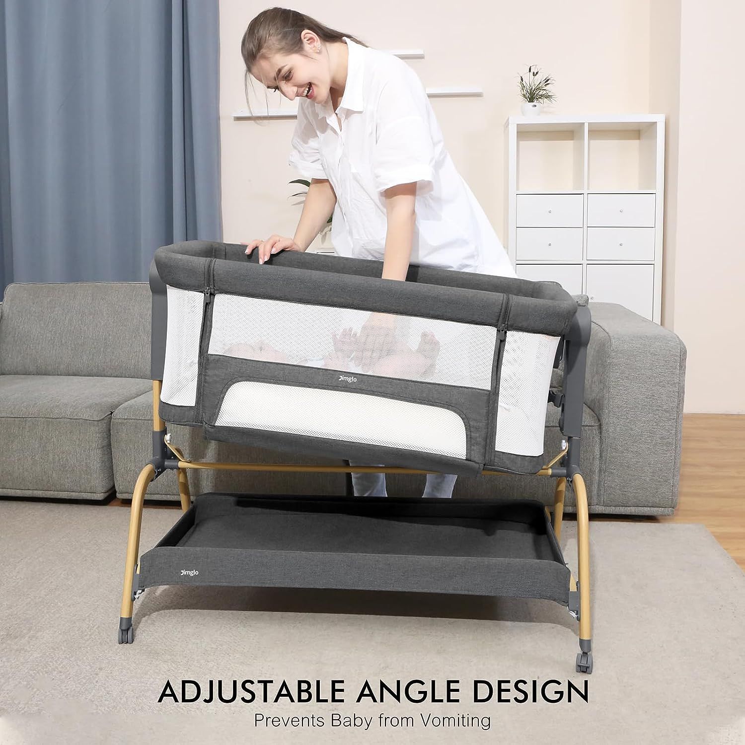 Adjustable height bassinet store